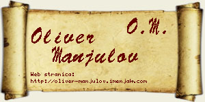 Oliver Manjulov vizit kartica